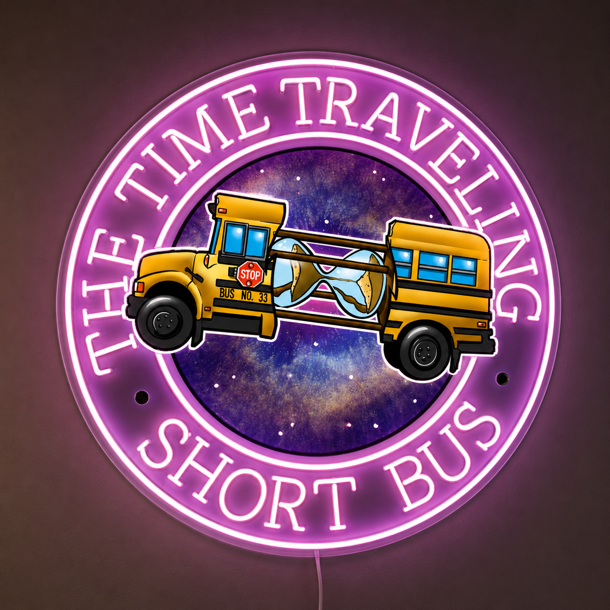 THE TIME TRAVELING SHORT BUS Custom LED Neon Sign (LED preview)