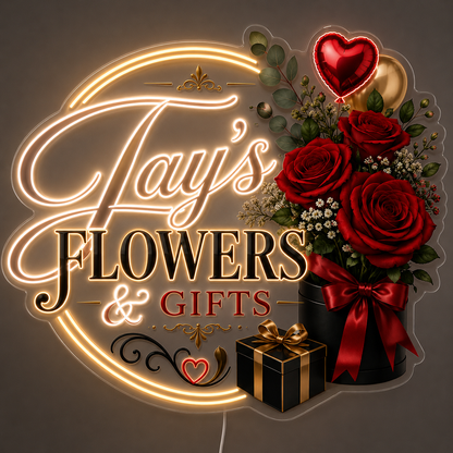 Tay's FLOWERS & GIFTS Custom LED Neon Sign (LED preview)