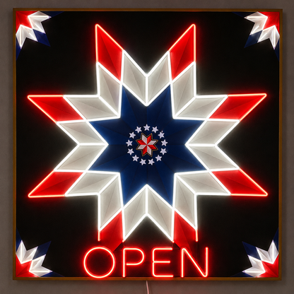 patriotic geometric star Custom LED Neon Sign (LED preview)