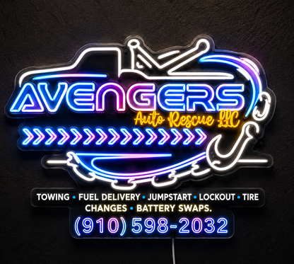 AVENGERS Auto Rescue LLC Custom LED Neon Sign (LED preview)