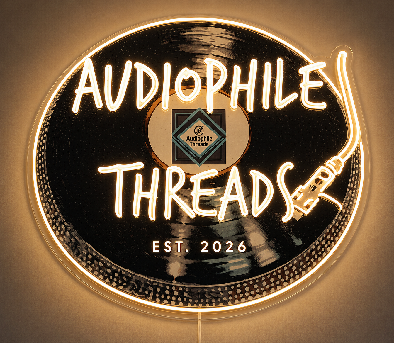 AUDIOPHILE THREADS EST. 2026 Custom LED Neon Sign (LED preview)