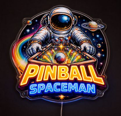 PINBALL SPACEMAN Custom LED Neon Sign (LED preview)