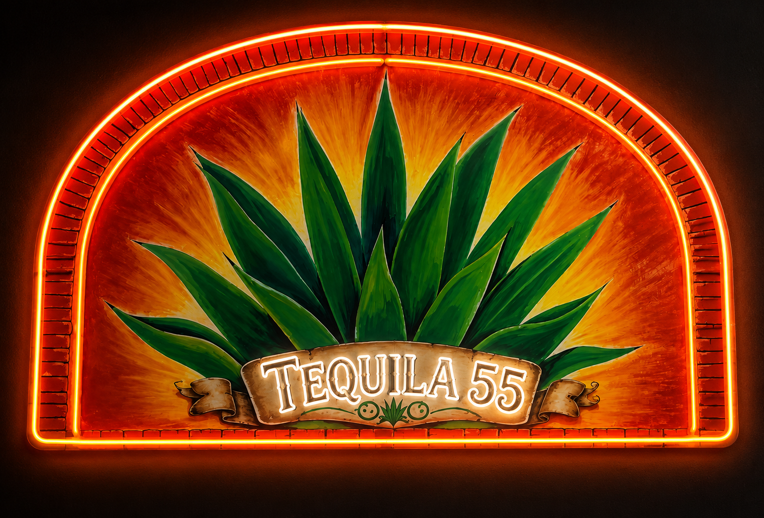 TEQUILA 55 Custom LED Neon Sign (LED preview)