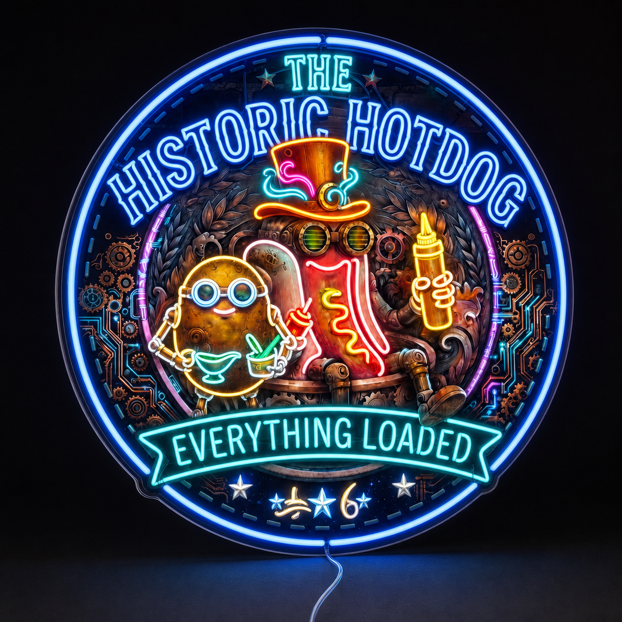 THE HISTORIC HOTDOG Custom LED Neon Sign (LED preview)