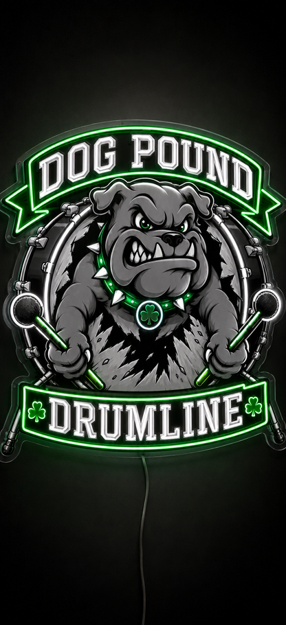 DOG POUND DRUMLINE Custom LED Neon Sign (LED preview)