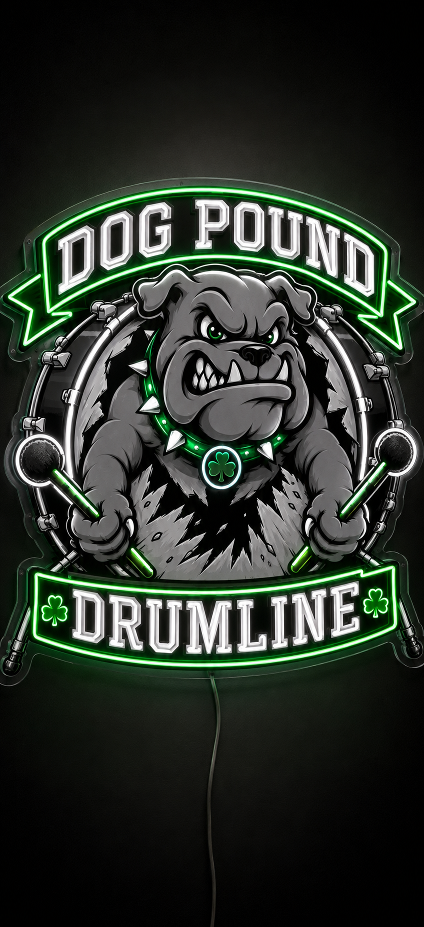 DOG POUND DRUMLINE Custom LED Neon Sign (LED preview)