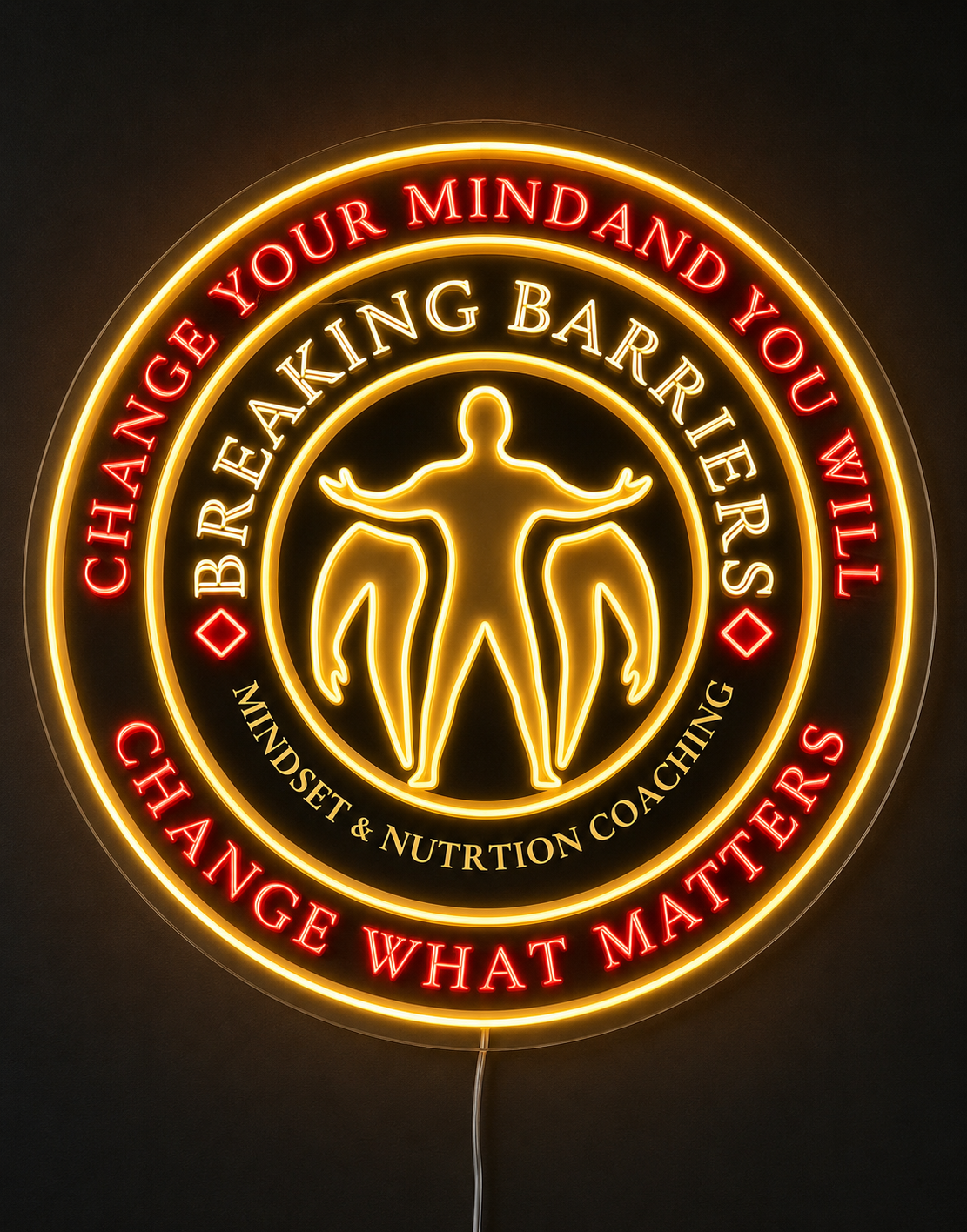 BREAKING BARRIERS Custom LED Neon Sign (LED preview)