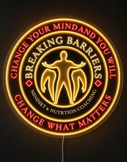 BREAKING BARRIERS Custom LED Neon Sign (LED preview)