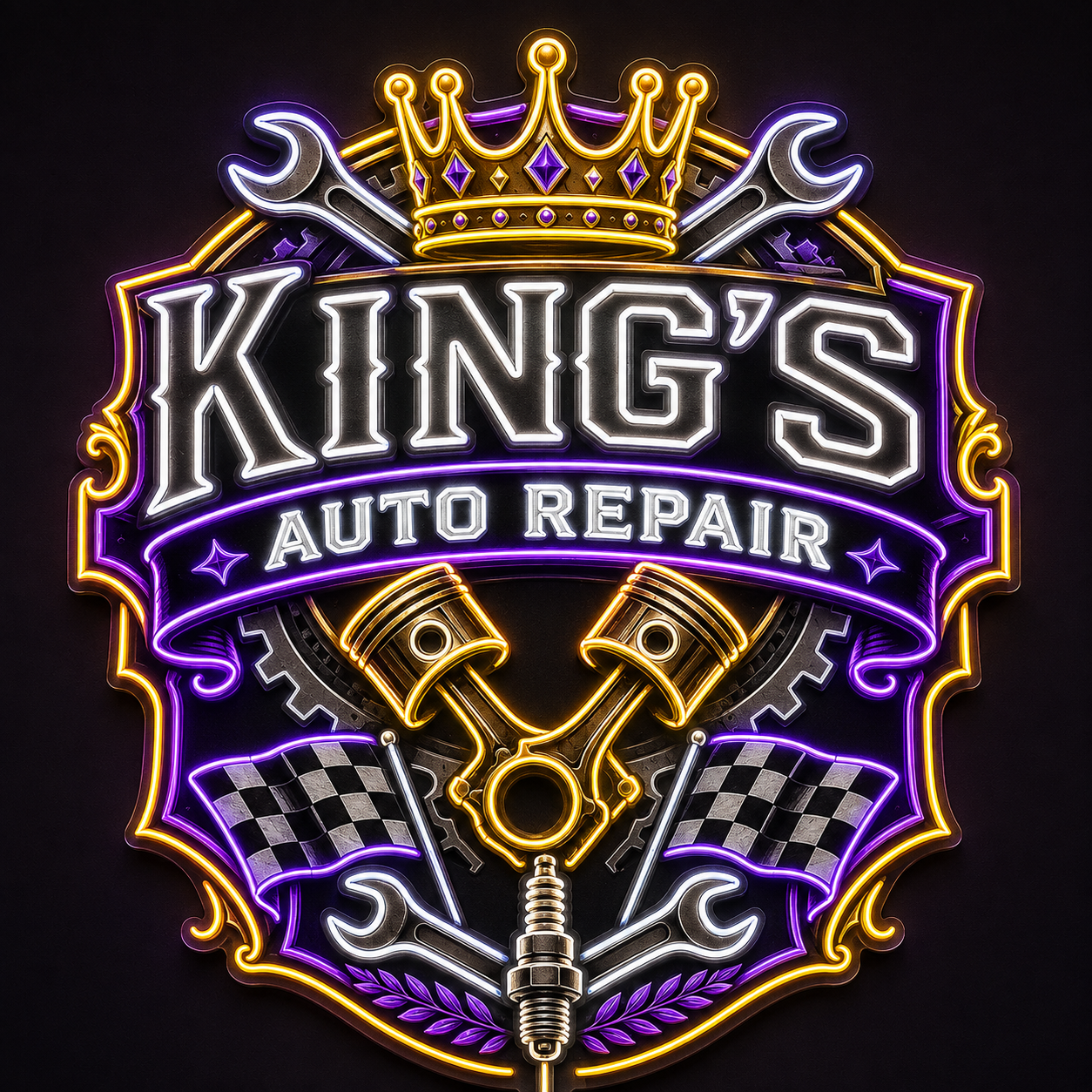 KING'S AUTO REPAIR Custom LED Neon Sign (LED preview)