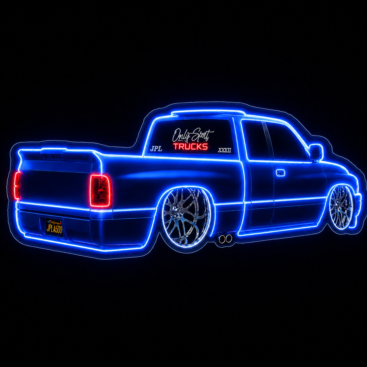 Only Built TRUCKS Custom LED Neon Sign (LED preview)