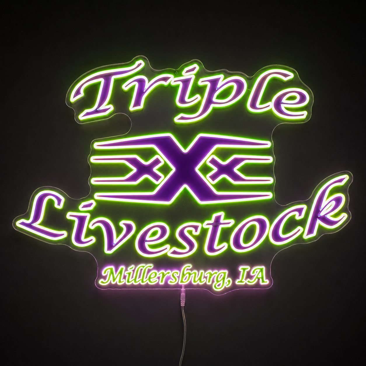 Triple Livestock Custom LED Neon Sign (LED preview)