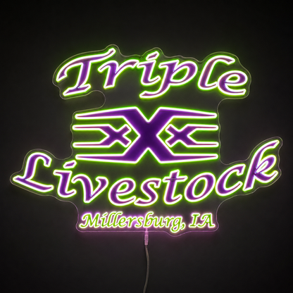 Triple Livestock Custom LED Neon Sign (LED preview)