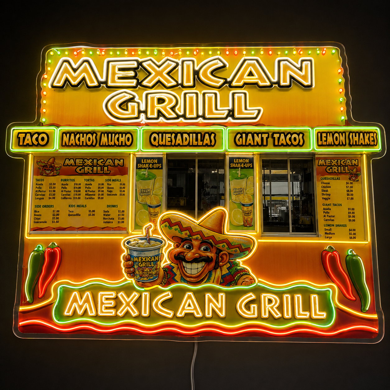 MEXICAN GRILL Custom LED Neon Sign (LED preview)