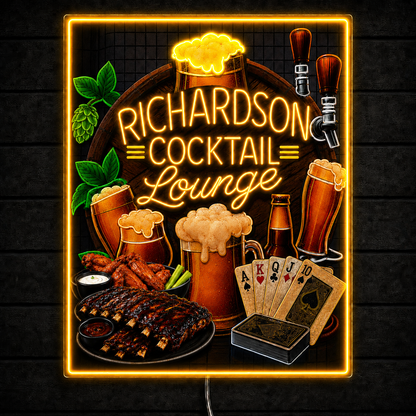 RICHARDSON COCKTAIL Lounge Custom LED Neon Sign (LED preview)
