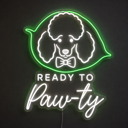 READY TO Paw-ty Custom LED Neon Sign (LED preview)