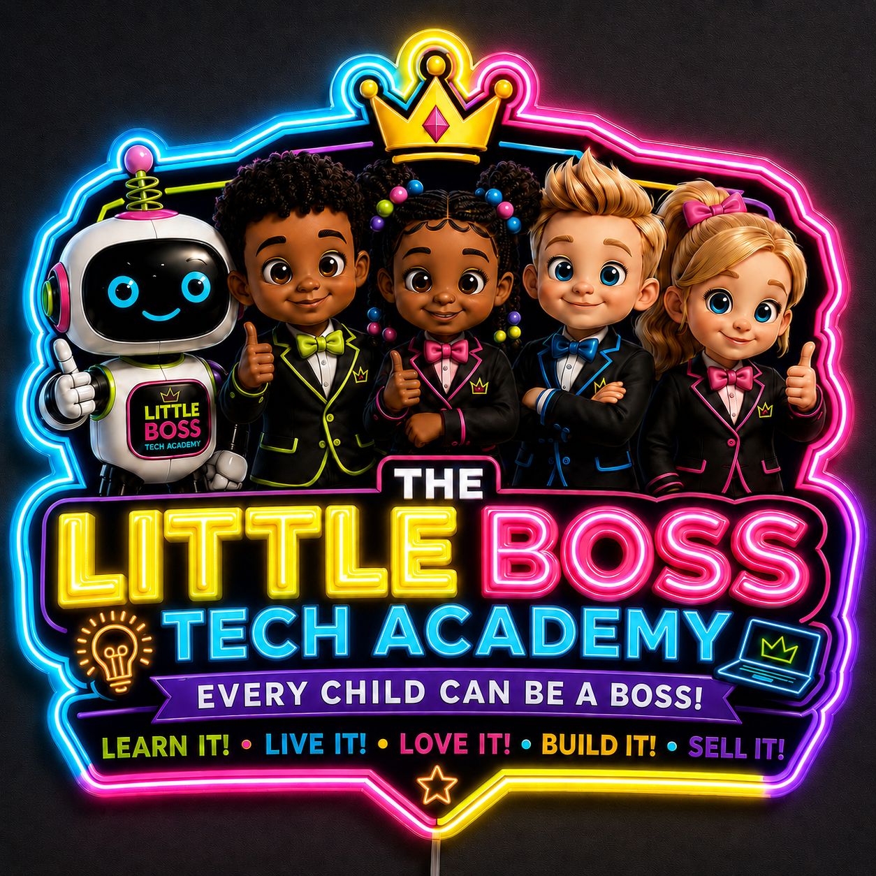 THE LITTLE BOSS TECH ACADEMY Custom LED Neon Sign (LED preview)