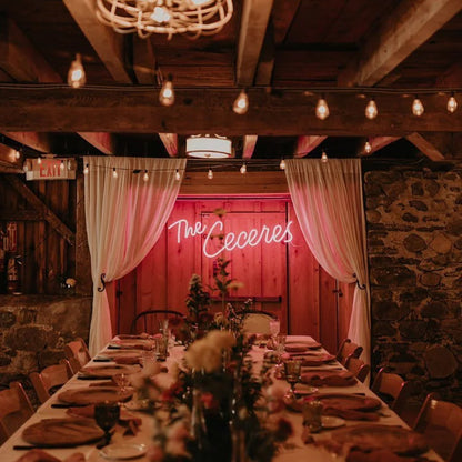 Staggered Design Wedding Led Neon Sign With Your Family Name | Shineneon