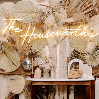 Staggered Design Wedding Led Neon Sign With Your Family Name | Shineneon