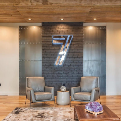 Stainless Steel Letter 7 3D Backlit Channel Letters Led Light Sign - Shineneon