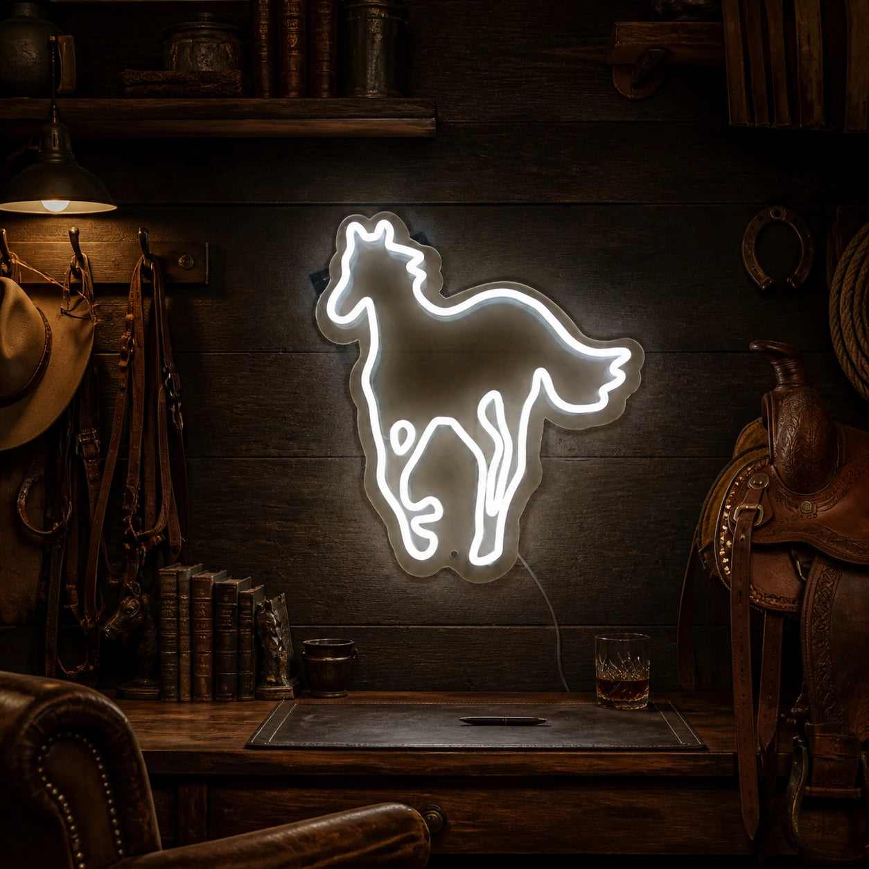 Standing Horse Outline Vintage LED Neon Sign high-converting product image