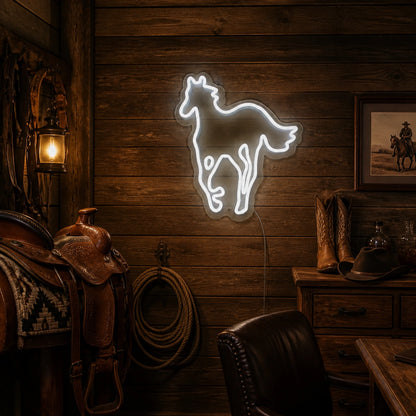 Standing Horse Outline Vintage LED Neon Sign size image