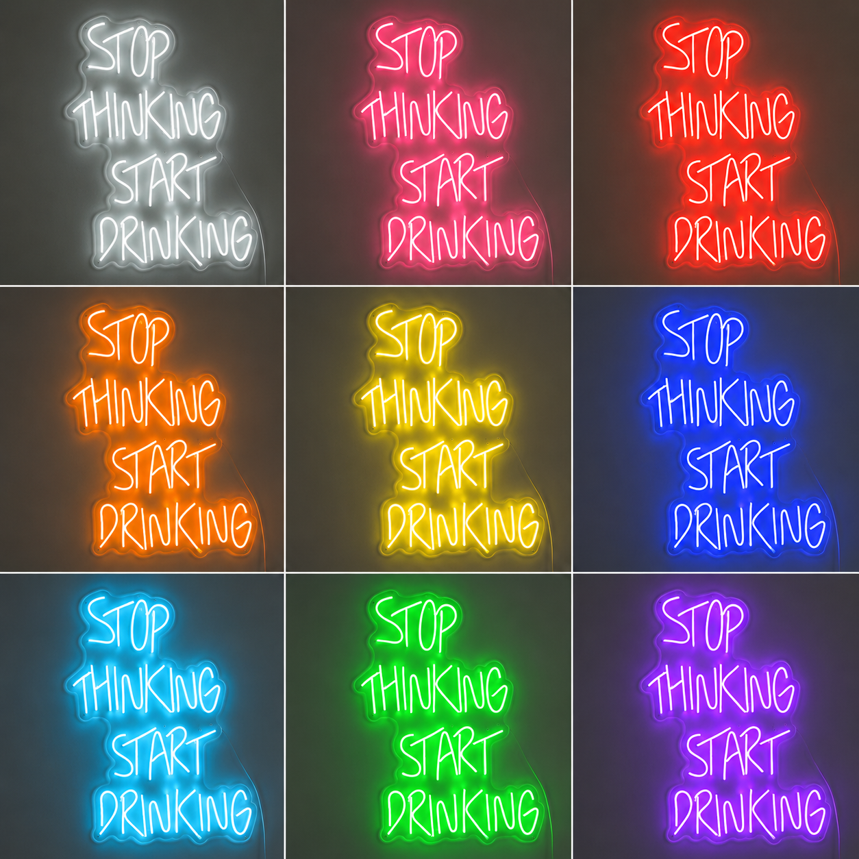 Star Basement LED Neon Sign Home Art color grid