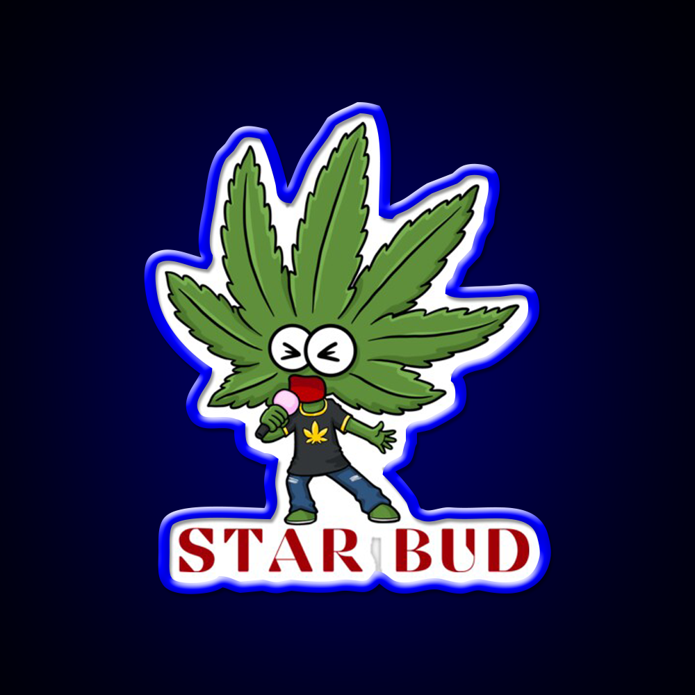 Star Bud Hemp Inspired Green Leaf Led Neon Sign Rgb Color - LED neon sign view 5