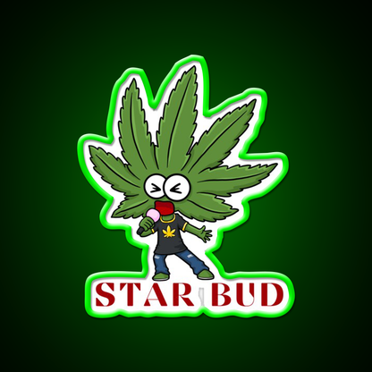 Star Bud Hemp Inspired Green Leaf Led Neon Sign Rgb Color - LED neon sign view 8