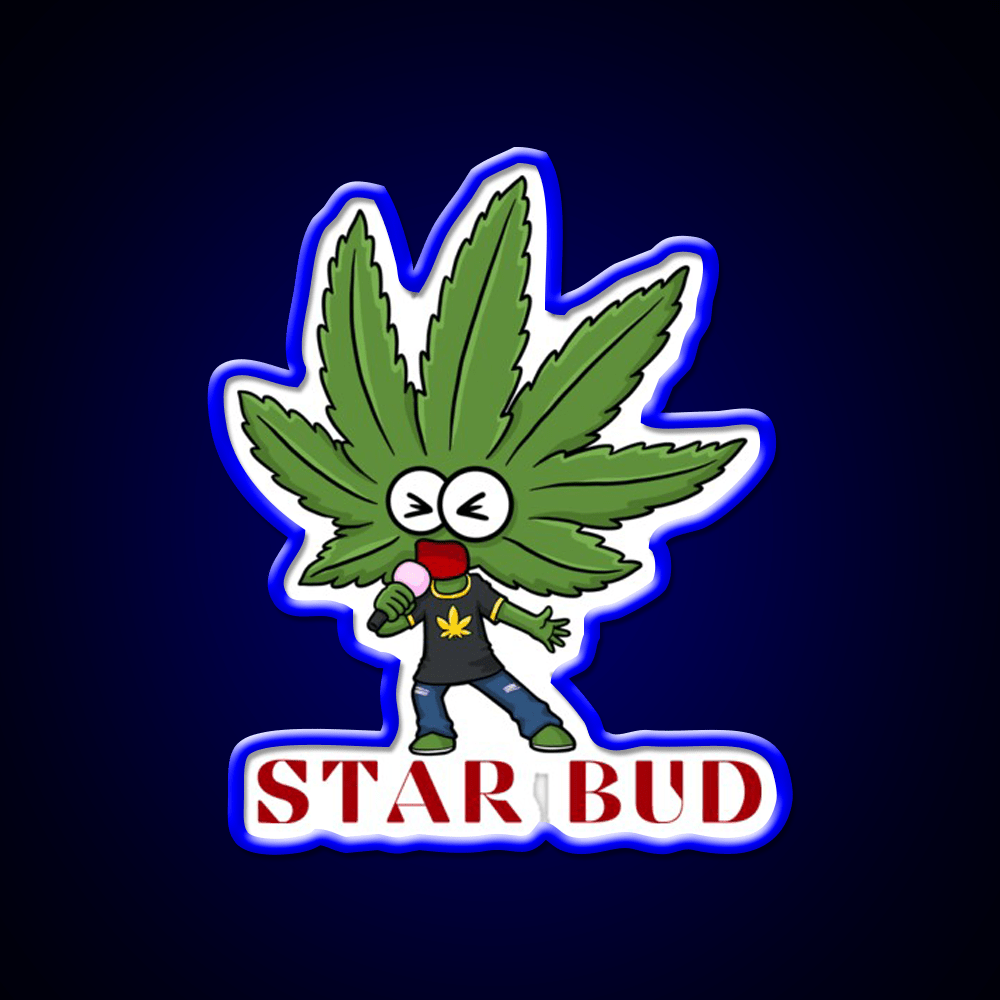 Star Bud Hemp Inspired Green Leaf Led Neon Sign Rgb Color - Shineneon