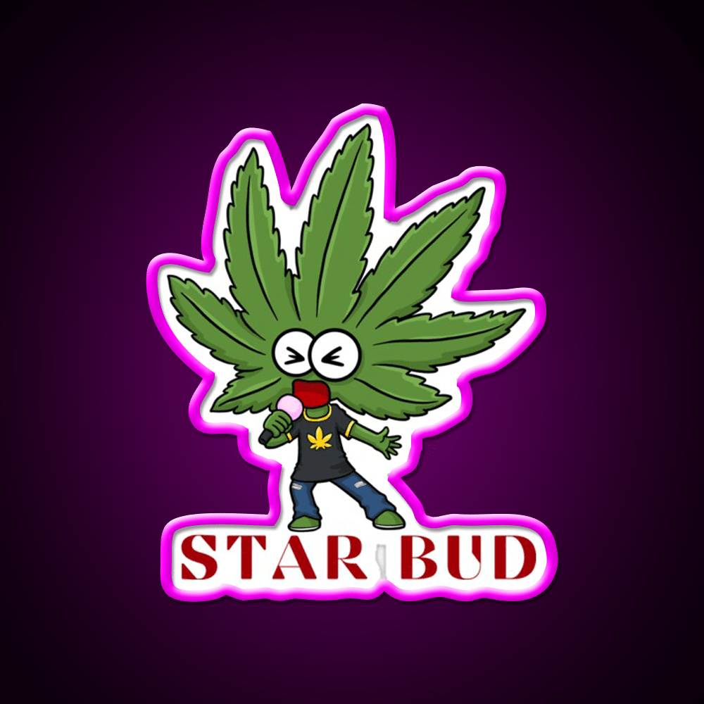 Star Bud Hemp Inspired Green Leaf Led Neon Sign Rgb Color - Shineneon