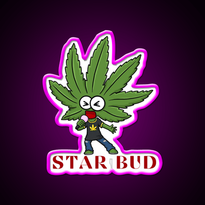 Star Bud Hemp Inspired Green Leaf Led Neon Sign Rgb Color - Shineneon