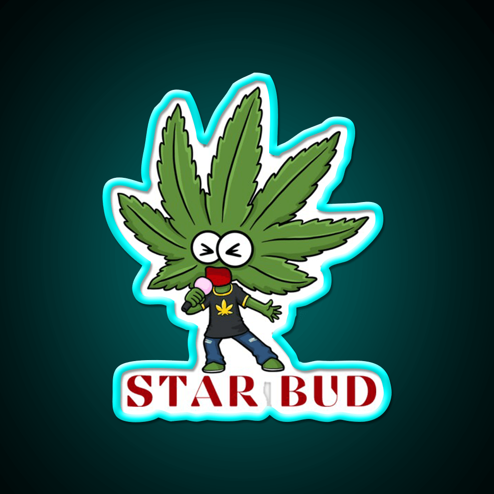 Star Bud Hemp Inspired Green Leaf Led Neon Sign Rgb Color - Shineneon