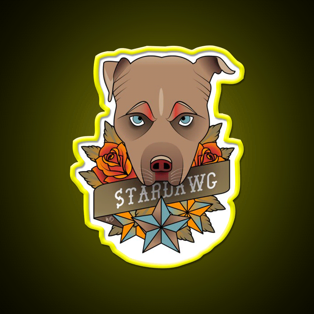 Star Dawg Hemp Inspired Green Leaf Led Neon Sign Rgb Color - Custom LED neon sign front view