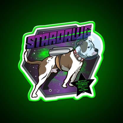 Star Dawg Strain Art Hemp Inspired Green Leaf Led Neon Sign Rgb Color - LED neon sign view 8