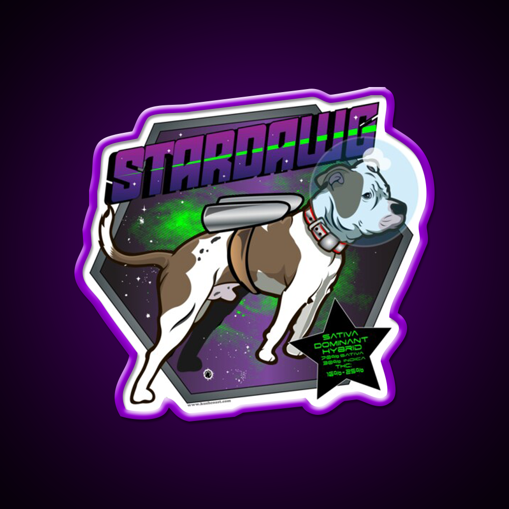 Star Dawg Strain Art Hemp Inspired Green Leaf Led Neon Sign Rgb Color - LED neon sign view 9