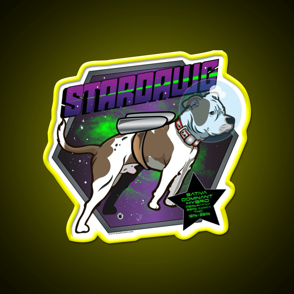 Star Dawg Strain Art Hemp Inspired Green Leaf Led Neon Sign Rgb Color - Shineneon