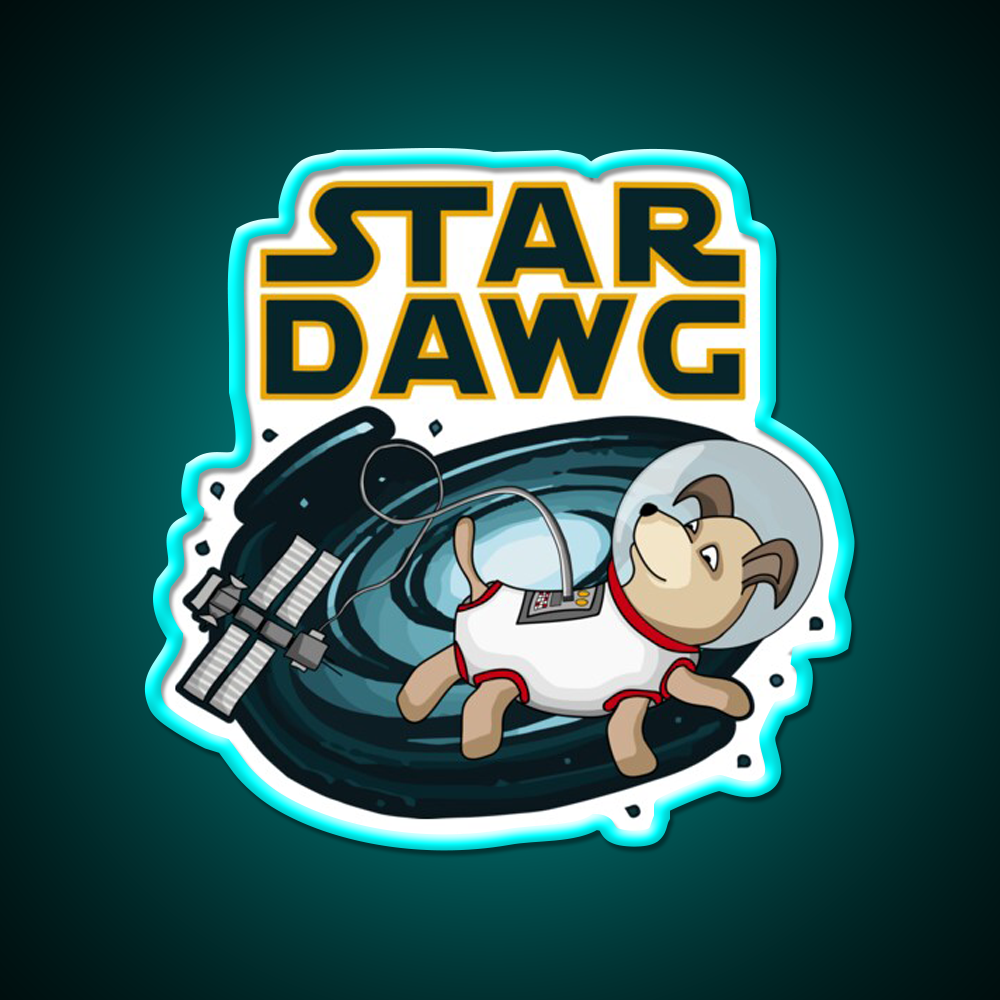 Star Dawg Strain Artwork Hemp Inspired Green Leaf Led Neon Sign Rgb Color - Size and dimension reference