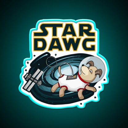 Star Dawg Strain Artwork Hemp Inspired Green Leaf Led Neon Sign Rgb Color - Size and dimension reference