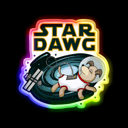 Star Dawg Strain Artwork Hemp Inspired Green Leaf Led Neon Sign Rgb Color - LED neon sign close-up detail