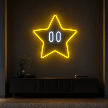 Star Eyes LED Neon Sign Garage Man Cave Neon Sign real lifestyle scene