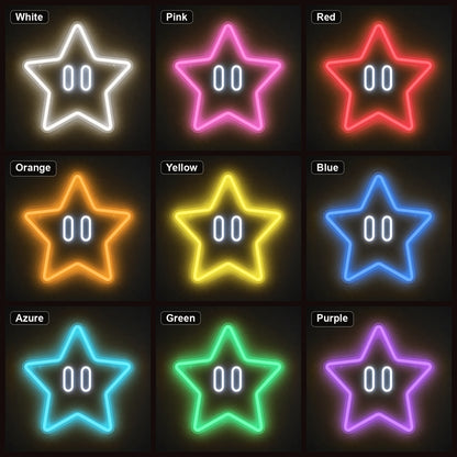 Star Eyes LED Neon Sign Garage Man Cave Neon Sign color grid