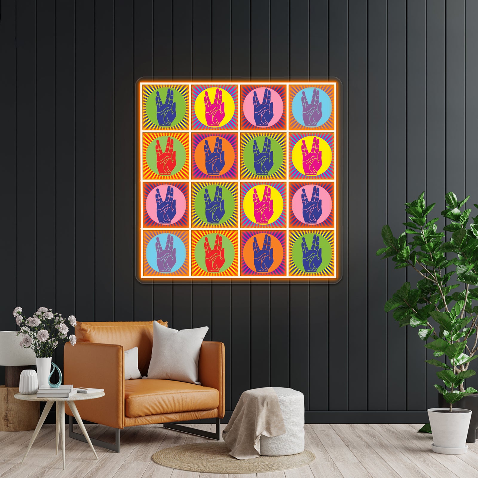 Spock Hand Pop Art 1 Artwork Custom Led Signs | Shineneon