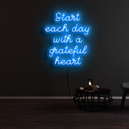 Start Each Day With A Grateful Heart Led Neon Sign - Shineneon