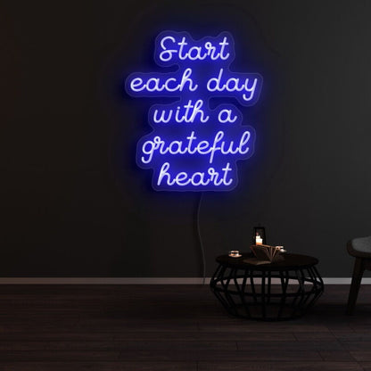 Start Each Day With A Grateful Heart Led Neon Sign - Shineneon