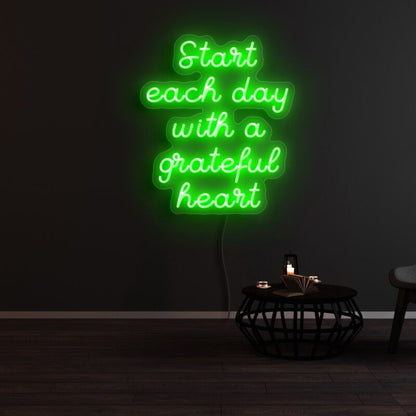 Start Each Day With A Grateful Heart Led Neon Sign - Shineneon