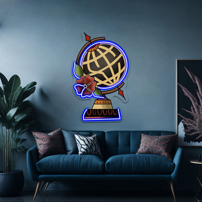 State Champs Around The World And Back Globe Artwork Neon Signs For Sale