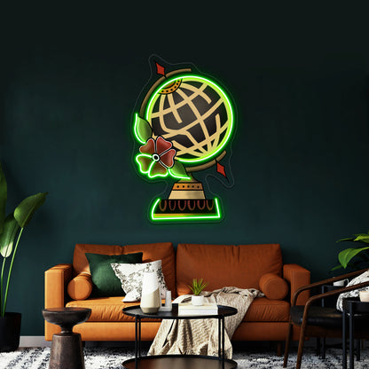 State Champs Around The World And Back Globe Artwork Neon Signs For Sale