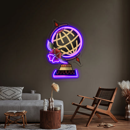 State Champs Around The World And Back Globe Artwork Neon Signs For Sale