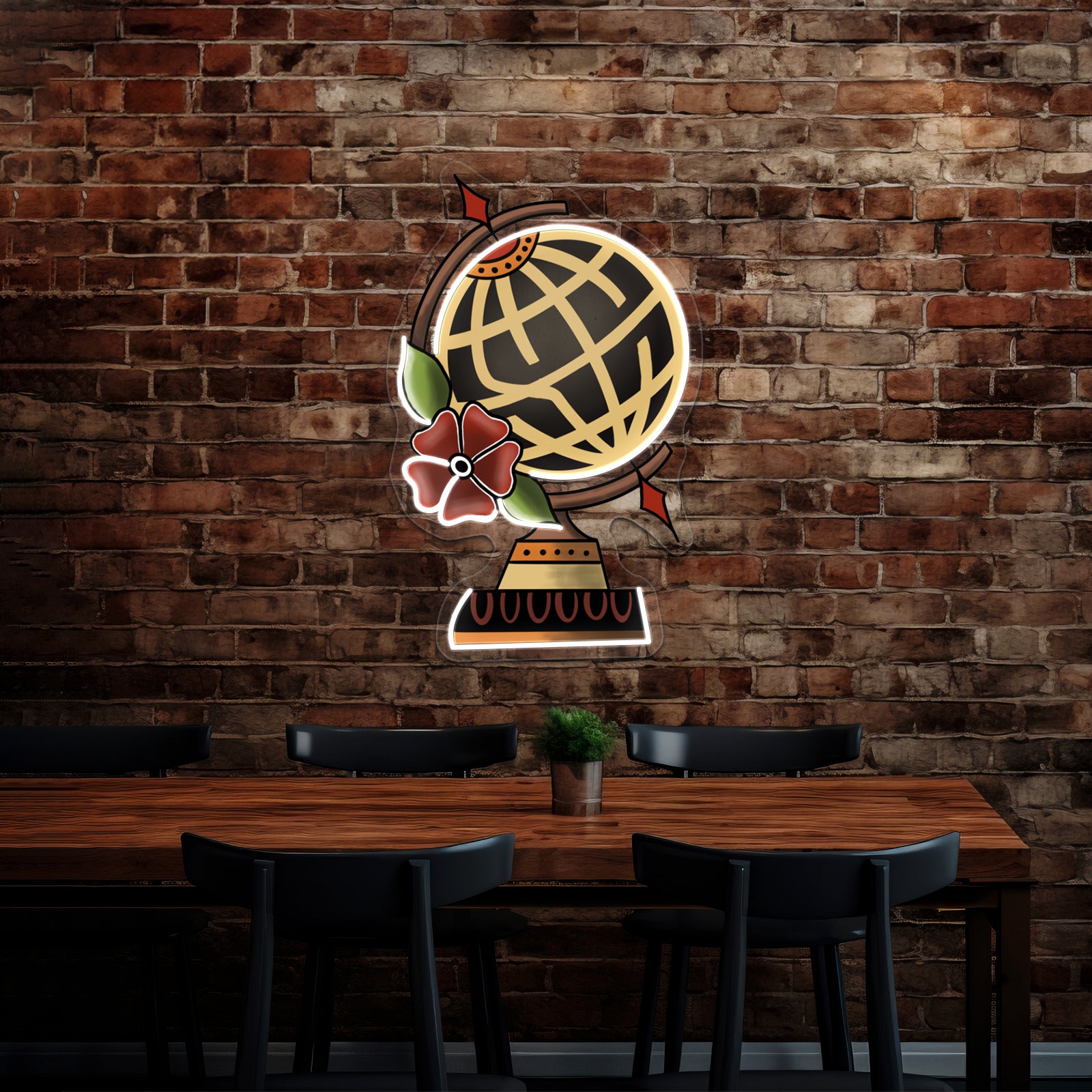 State Champs Around The World And Back Globe Artwork Neon Signs For Sale | Shineneon