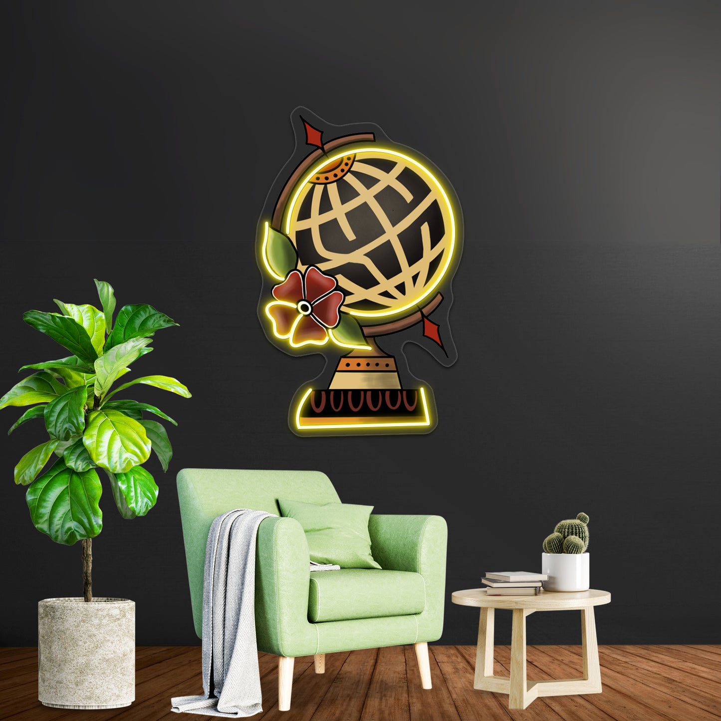 State Champs Around The World And Back Globe Artwork Neon Signs For Sale